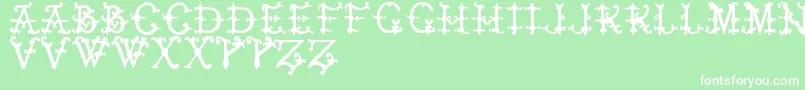 ElizabethanInitialsTfb Font – White Fonts on Green Background