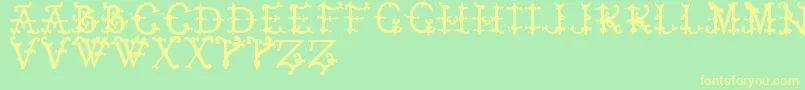 ElizabethanInitialsTfb Font – Yellow Fonts on Green Background