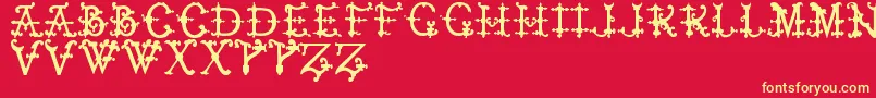 ElizabethanInitialsTfb Font – Yellow Fonts on Red Background