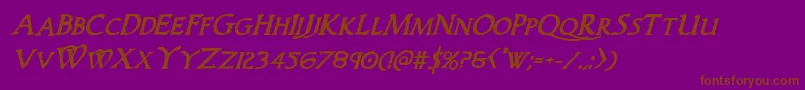 Woodgodboldital Font – Brown Fonts on Purple Background