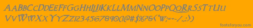 Woodgodboldital Font – Gray Fonts on Orange Background