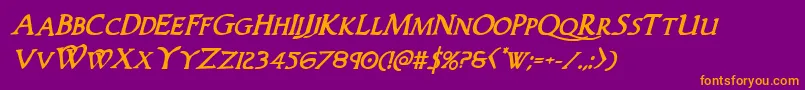 Woodgodboldital Font – Orange Fonts on Purple Background