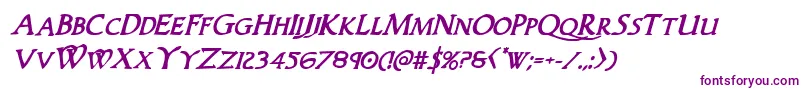Woodgodboldital Font – Purple Fonts on White Background
