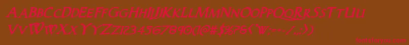 Woodgodboldital Font – Red Fonts on Brown Background