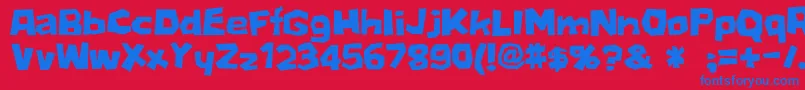 D3Stonism Font – Blue Fonts on Red Background