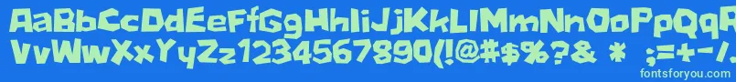 D3Stonism-Schriftart – Grüne Schriften auf blauem Hintergrund