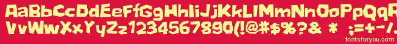 D3Stonism Font – Yellow Fonts on Red Background