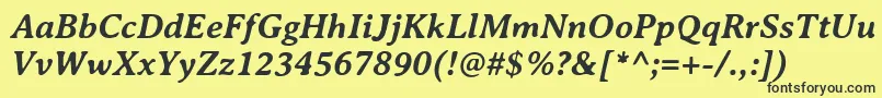 AveriaserifBolditalic Font – Black Fonts on Yellow Background