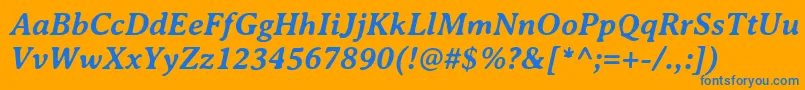フォントAveriaserifBolditalic – オレンジの背景に青い文字