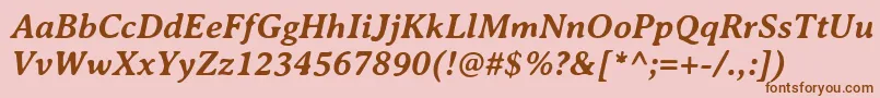AveriaserifBolditalic Font – Brown Fonts on Pink Background
