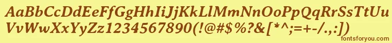 AveriaserifBolditalic Font – Brown Fonts on Yellow Background