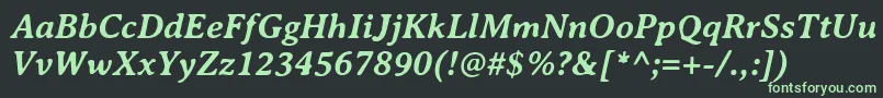 Czcionka AveriaserifBolditalic – zielone czcionki na czarnym tle