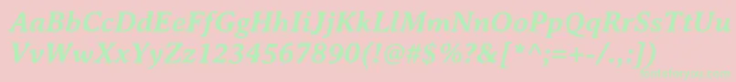Fonte AveriaserifBolditalic – fontes verdes em um fundo rosa