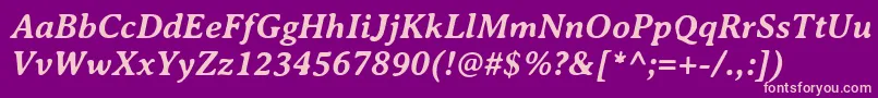 AveriaserifBolditalic Font – Pink Fonts on Purple Background