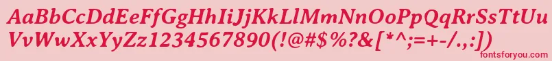 AveriaserifBolditalic-Schriftart – Rote Schriften auf rosa Hintergrund