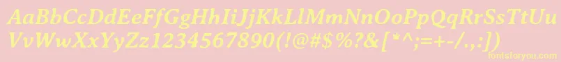 AveriaserifBolditalic Font – Yellow Fonts on Pink Background
