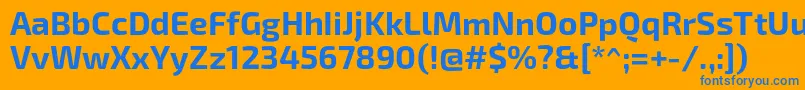 Więcej informacji o czcionce Exo2Bold Czcionka Exo2Bold – niebieskie czcionki na pomarańczowym tle
