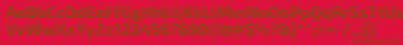 Exo2Bold-Schriftart – Braune Schriften auf rotem Hintergrund