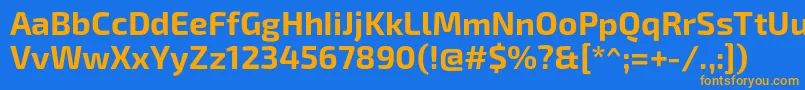 Exo2Bold Font – Orange Fonts on Blue Background
