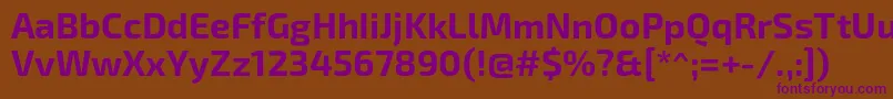 Exo2Bold-Schriftart – Violette Schriften auf braunem Hintergrund