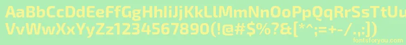 Exo2Bold-Schriftart – Gelbe Schriften auf grünem Hintergrund