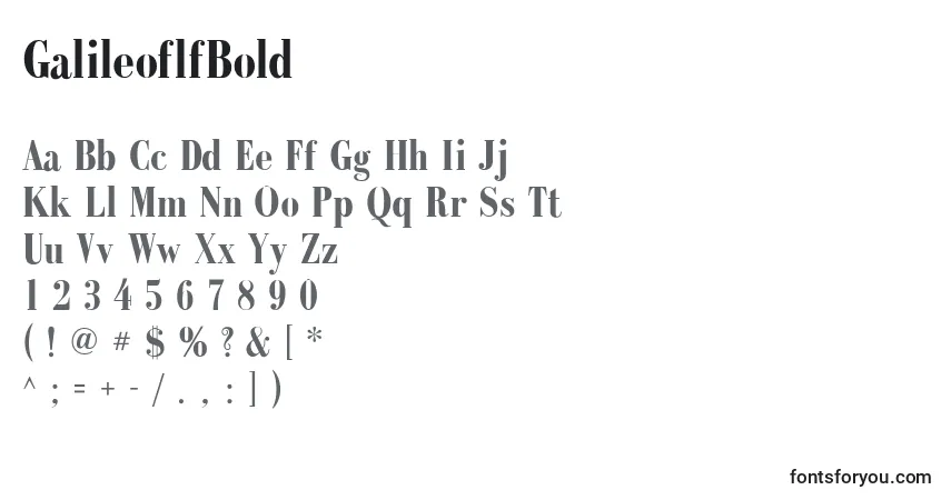A fonte GalileoflfBold – alfabeto, números, caracteres especiais