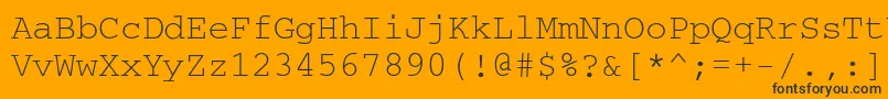 Crr35C Font – Black Fonts on Orange Background