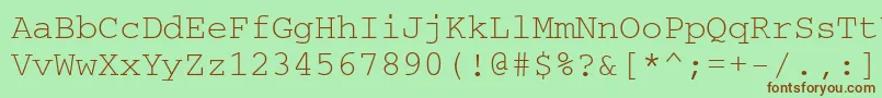 Crr35C Font – Brown Fonts on Green Background