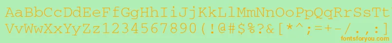 Crr35C Font – Orange Fonts on Green Background