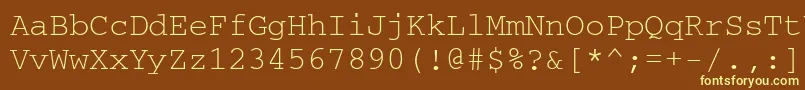 Crr35C-fontti – keltaiset fontit ruskealla taustalla