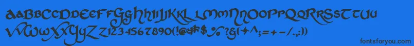 フォントStCharlesDark – 黒い文字の青い背景