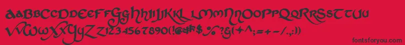 StCharlesDark-Schriftart – Schwarze Schriften auf rotem Hintergrund