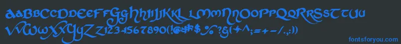 StCharlesDark Font – Blue Fonts on Black Background