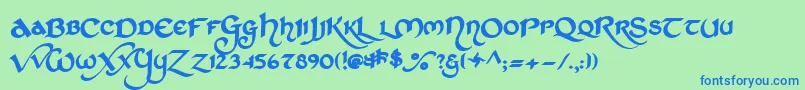 StCharlesDark Font – Blue Fonts on Green Background