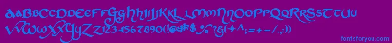 Шрифт StCharlesDark – синие шрифты на фиолетовом фоне