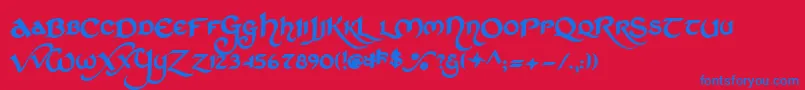 StCharlesDark Font – Blue Fonts on Red Background