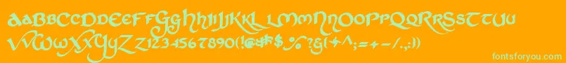 StCharlesDark Font – Green Fonts on Orange Background