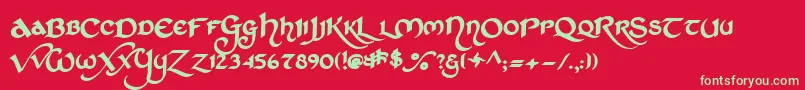 StCharlesDark Font – Green Fonts on Red Background