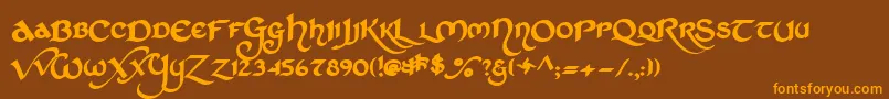 StCharlesDark Font – Orange Fonts on Brown Background