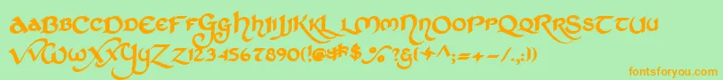StCharlesDark Font – Orange Fonts on Green Background