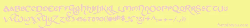 StCharlesDark Font – Pink Fonts on Yellow Background