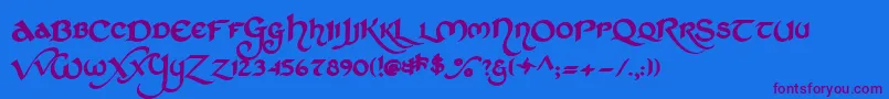 StCharlesDark Font – Purple Fonts on Blue Background