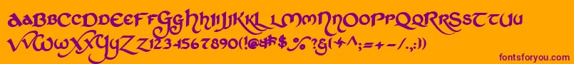 StCharlesDark Font – Purple Fonts on Orange Background