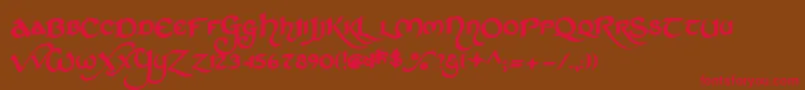 StCharlesDark-Schriftart – Rote Schriften auf braunem Hintergrund