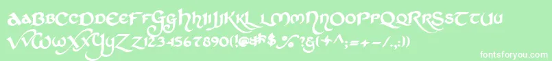 フォントStCharlesDark – 緑の背景に白い文字