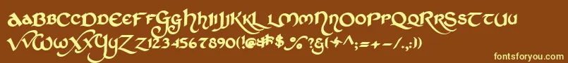 StCharlesDark Font – Yellow Fonts on Brown Background