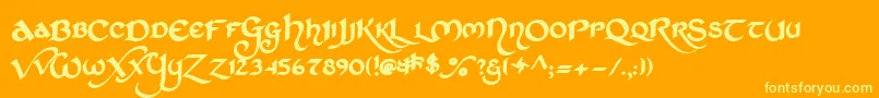 フォントStCharlesDark – オレンジの背景に黄色の文字