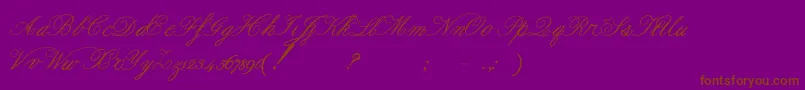 Formalscript-Schriftart – Braune Schriften auf violettem Hintergrund