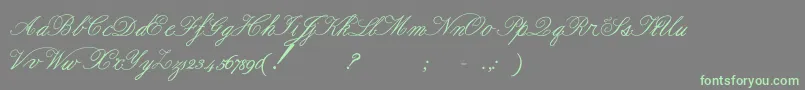 Formalscript Font – Green Fonts on Gray Background