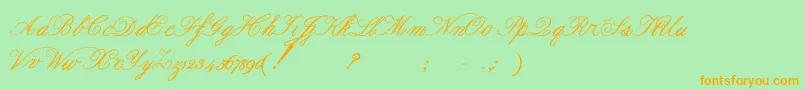 Formalscript Font – Orange Fonts on Green Background